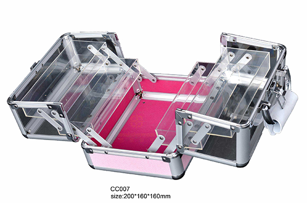 工厂定制 铝合金透明压克力化妆箱
